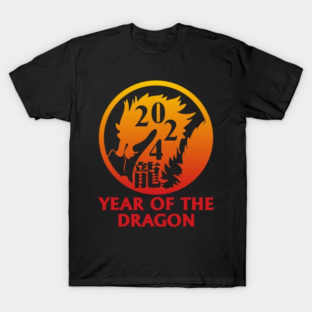 Year of the Dragon 2024 Chinese Zodiac Lunar New Year T-Shirt by Bunny Prince Design